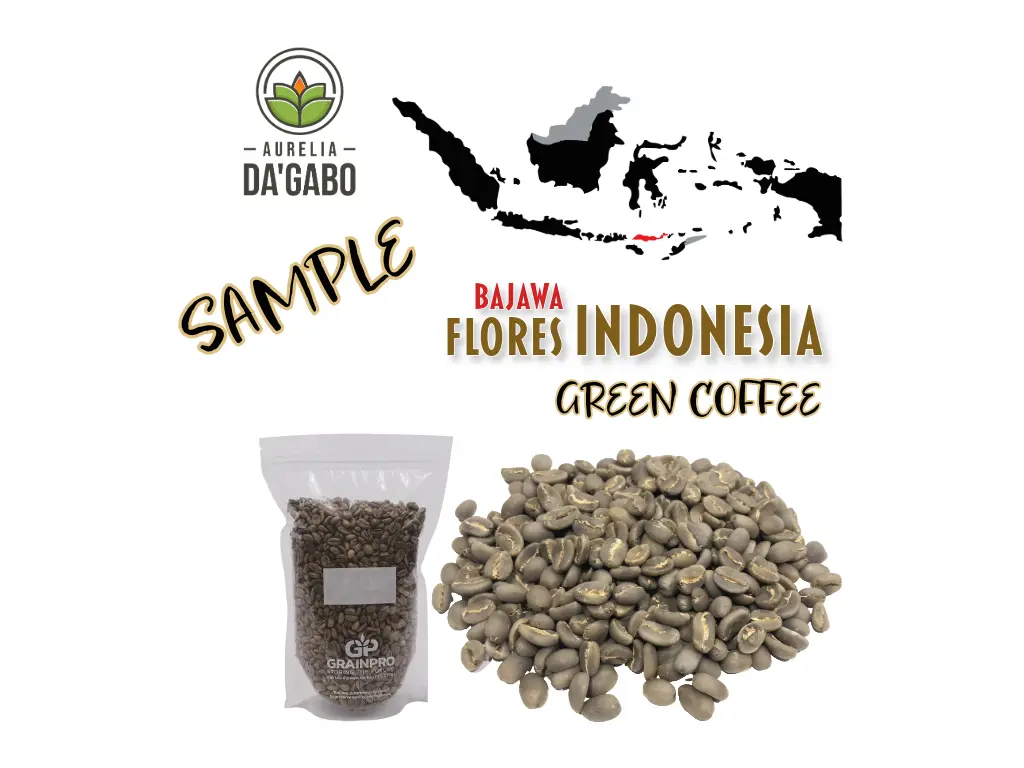 SAMPLE Green Coffee "NGOWAMAWO" Da'Gabo, Grade 1 Arabica, Flores Bajawa Indonesia, Semi Washed